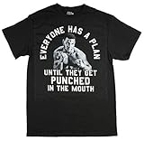 Fashion Mike Tyson Everyone Has A Plan Punched in The Mouth Graphic T-Shirt,Black,Medium 38/40