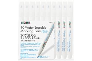 LEONIS Water Erasable Fabric Marking Pen Blue 10 Count Pack [ 78007 ]