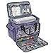 HOMEST Deluxe Sewing Machine Case on Wheels, Rolling Trolley Tote with Shoulder Strap and Strong Carry Handles, Compatible with Singer & Brother Machine (Purple)