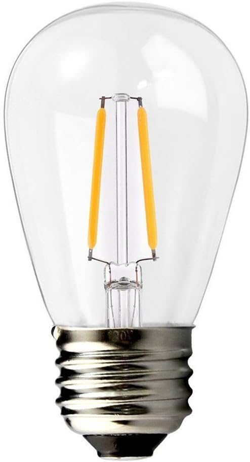 BRIMAX E27 LED Light Bulbs, 2watt Warm White 2700K, Clear Glass, 200LM, AC 220-240V,S14 Medium Screw Base Outdoor Lamp, 20W Incandescent Equivalent, Non-Dimmable, 1 Pack
