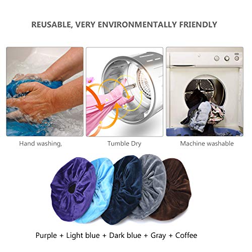 L&C 5 Pairs Non Slip Washable Reusable Shoe Covers For Household Thickened Boot Covers