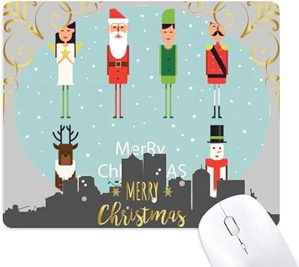 Amazon メリー クリスマスの抽象的な男のイラスト クリスマスイブのゴムマウスパッド Cold Master Diy Lab マウスパッド 通販
