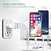 HiSung European Plug Adapter, Max 2.1A 5V Dual European USB Wall Charger Power Adapter Charging Plug with LED Light for iPhone X 8/7/6/6S Plus 5S, iPad, Samsung Galaxy S8/S7/S6 Edge, LG,HTC, Moto
