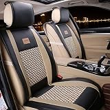 Car Seat Cover Cushions PU Leather, FuriAuto Front Rear Full Set Car Seat Covers for 5 Seats Vehicle Suitable for Year Round Use(Black)