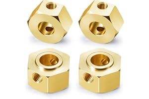 QUPA AM STORE 4PCS Brass Wheel Hub Hex Adapter 9.5mm(+2mm) for 1/6 Axial SCX6 AXI05000 RC Crawler Car