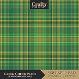 Green Check Plaid Scrapbook Paper: St Patrick's Day Plaid Tartan Green Design 8x8 Single-Sided for Crafts Card Making Origami Scrapbook Paper Pad 15 Sheets (Decorative Craft Paper) by Crafty Ever After