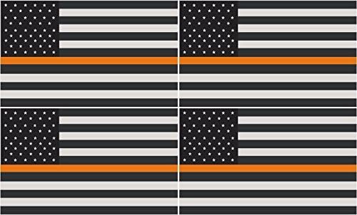 4-3" Thin Orange Line American Subdued Flag Decal Search Rescue SAR Sticker R
