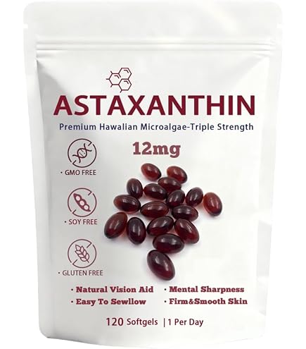 Astaxanthine 12 Mg - 120 Gélules - Maintien Santé Yeux & Articulations - Marque Micro-ingrédients