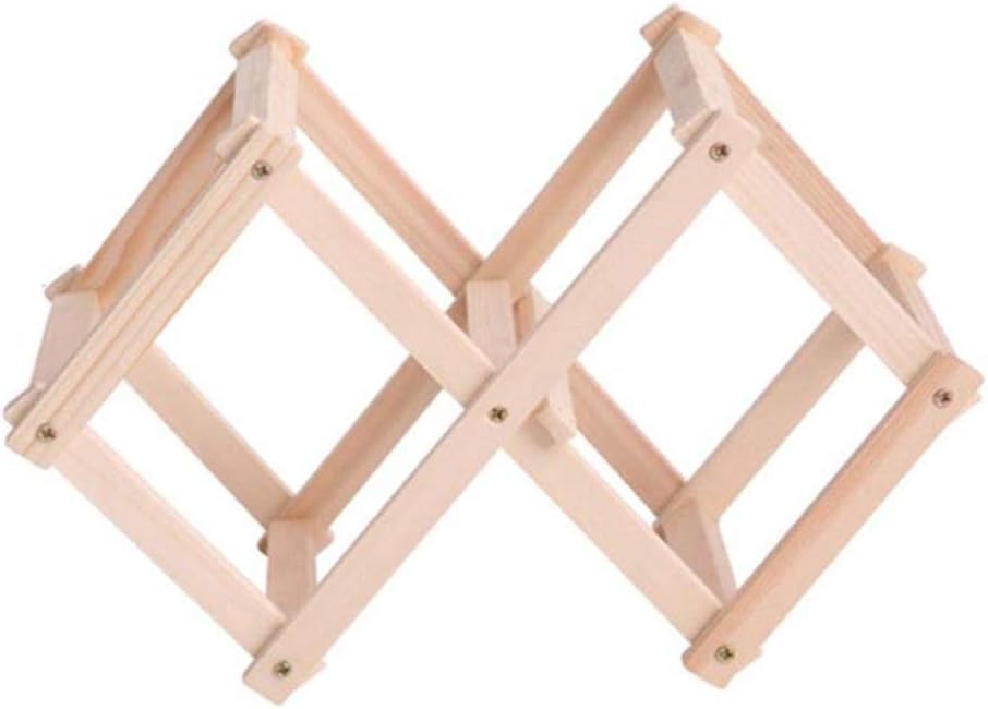 ZSAIMD Wine Rack - Classic Wood Wine Rack Storage for Bottles 3 Bottle Wooden Folding Display Shelf Perfect for Bar, Wine Cellar, Basement, Cabinet, Pantry, Etc