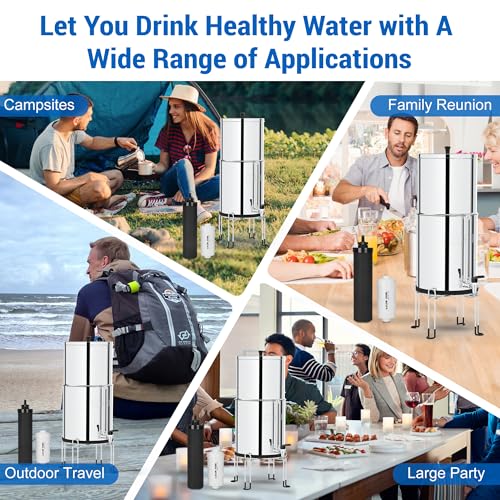 Virego Gravity Water Filters for Berkey Water Filter Replacement, Replacement for BB9-2® Black Filter & for PF-2® Fluoride Filters Combo Packs,Compatible with Berkey Gravity Water Filter System,NSF 42