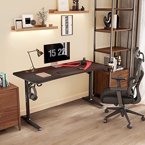 DESIGNA 60 inch Gaming Desk, Large Curved Computer Desk with Full Mouse