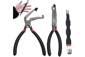 3 Pcs Electrical Disconnect Pliers,Carbon Steel Fuel Line Disconnect Tool Set, Automotive Wire Locking Push Tab,Automotive El