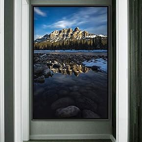 signwin Framed Canvas Wall Art Mountain Lake View...