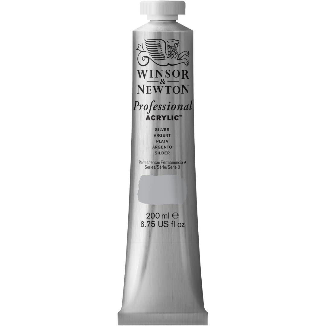 Winsor & Newton 2337617 200ml Professional Acrylic Colour Tube - Silver — image 1