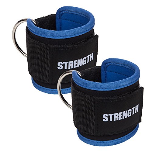 Strength Ankle Straps (PAIR of TWO Ankle Strap) for Cable Machines Leg Straps Gym Exercise