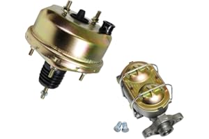 DEMOTOR PERFORMANCE Universal 7" Single Diaphragm Zinc Brake Booster & GM Corvette Style Cast Iron Master Cylinder