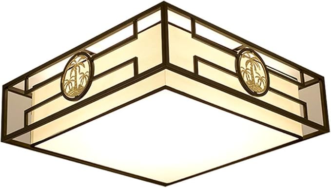 Beige Montaje empotrado Lámpara de techo, Moderno Plafón Con Cortina