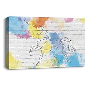 Canvas Wall Art Abstract Ink Animals Painting Artwork for Home Prints Framed - 12x18 inches