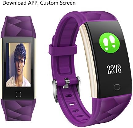 2018 NEW Fitness Tracker HR, Heart Rate Monitor Activity Band Blood Pressure Sleep Monitor Pedometer, 0.96inch TFT Colorful OLED Screen Waterproof Bluetooth Smart Bracelet for Kids Women Men (Purple)