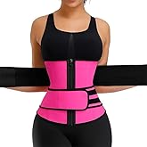 Flyposters Workout Waist Trainer for Women Man Tummy Control Slimming Body Shaper Belt Sauna Sweat Corset Cincher with Zipper