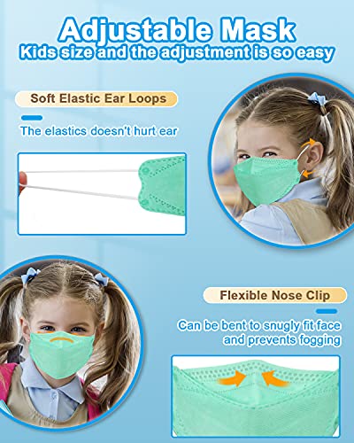 Kids KF94 Masks for Children, Individual Wrapped Colored Mask Kid Sized, Small Soft Mask for Boys Girls, Comfortable Fit for Easy Breath Talk, Adjustable Nose Wire Mask 20 Packs