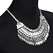 Chunky Pendant Statement Boho Tribal Tassel Metal Bib Collar Necklace Black F332K07