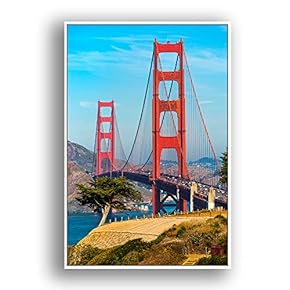 Framed Canvas Wall Art for Living Room, Bedroom Brooklyn Bridge and New York City Canvas Prints for Modern Home Decoration Ready to Hang - 16"x24" inches