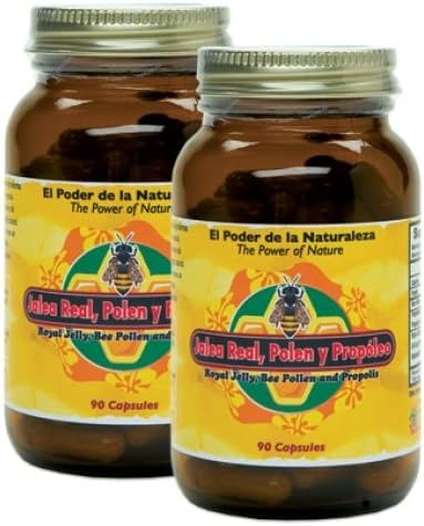 Amazon Com Jalea Real Polen Y Propoleo En Una Sola Capsula Maxima Potencia Tonico Rejuvenecedor Energia Natural El Mejor Antiviral Y Antibiotico Producido Por Las Abejas Set De 2 Frascos Con 90 Caps C U