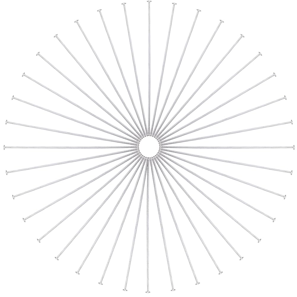 SUNNYCLUE 1 Box 200Pcs 70mm Flat Head Pin jewellery Earring Pins Silver Brass Long Earring Findings Pins Small Flat Headpins for jewellery Making Charms Earrings Bracelets Accessories Supplies DIY Cra