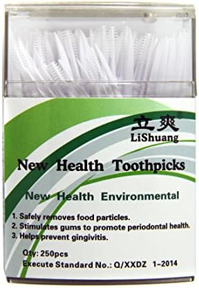 Fcclss Dental Brushpicks Clean Flossers, Environmental PP Toothpicks Sticks 250pcs Huge Capacity with a Family Use Box