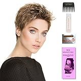 Tab by Ellen Wille, Wig Galaxy Hair Loss Booklet, 2oz Travel Size Wig Shampoo, Wig Cap, & Wide Tooth Comb (Bundle - 5 Items), Color Chosen: Silver Mix