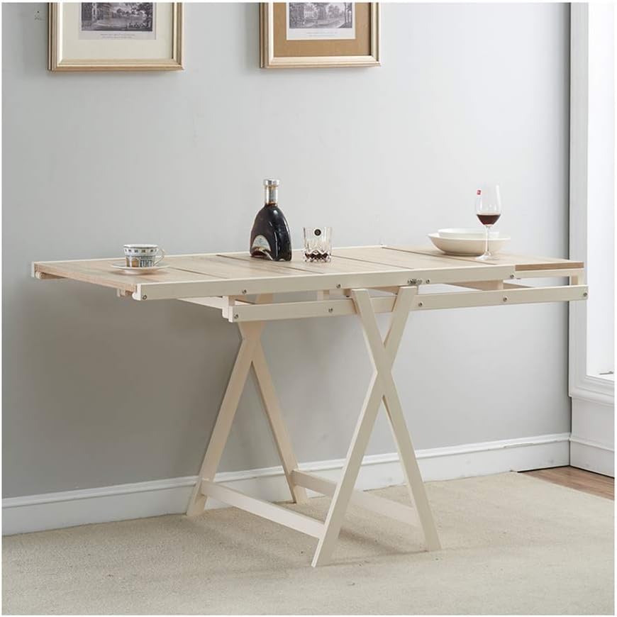 MARYYUN Butterfly Folding Dining Set, Folding Expandable Space Saving Drop Leaf Table, Easily Fixed