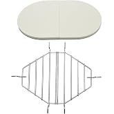Tlhshuyu Ceramic Heat Reflector Plates and Roaster Drip Pan Racks, Heat Deflectors Rack Replacement for Primo Oval XL 420 G400 Gas Grill