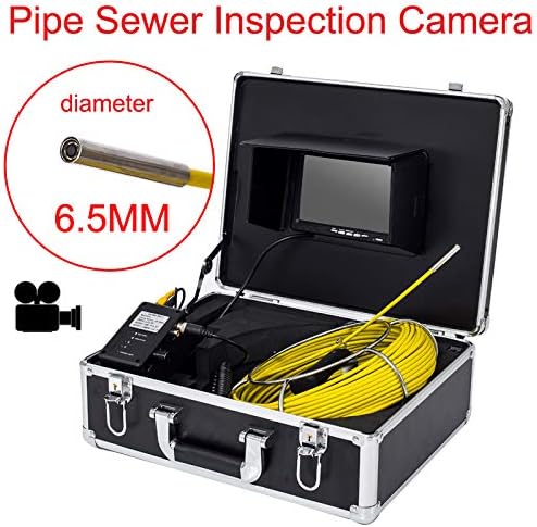 JINPENGPENG 7 inch 6.5mm industrial pipeline sewer detection camera IP68 waterproof drainage detection 1000 TVL camera DVR function (50M)