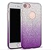 Galaxy J7 Case,Inspirationc 3 Layer Hybrid Semi-transparent Soft Bling Crystal Diamond Cover Case for Samsung Galaxy J7 2016--Silver and Purple