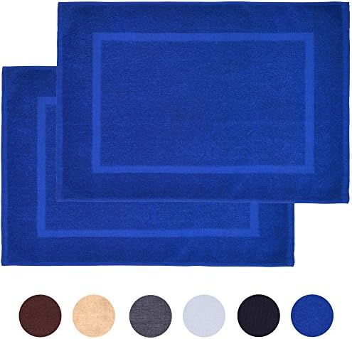 Alurri Luxury Bath Mat – 2 Pack Bundle - 100% Ringspun Cotton - Mold Resistant – Hotel and Spa Bath Rug, Machine Washable, Quick Dry – Thick, Soft &amp; Super Absorbent - Extra Wide 21" x 34" Inch - Black
