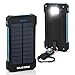 Solar Cell iPhone Smartphone Charger |Solar Power Battery Pack | Phone Power Bank With Water-Resistant Solar Panels | Fast 10,000mAh Portable Charger |Solar Bank With 2 USB Ports and Flashlight