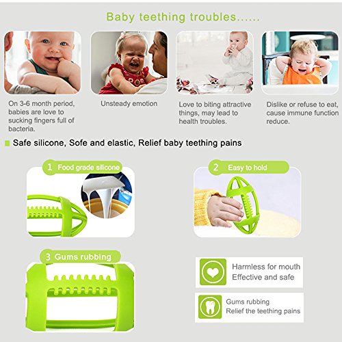 Baby Sensory Teething Toy Ball, BPA Free Football Sensory Toys for Toddler Infant Boys Girls Teething Relief - Thumbnail 3