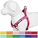 Blueberry Pet Essentials Step-in Dog Harness, Large Size | Adjustable French Pink Vest | Classic Solid Nylon for Boy & Girl Dogs, Chest Girth 26