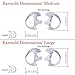 HDE Two Way Radio Ear Mold Replacement Earpiece Insert for Acoustic Coil Tube Earbud (4 Pair, 2- Medium, 2- Large) (Clear)