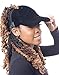 Satin Lined Baseball Hat for Women | Ponytail or Half Hair Opening | No Breakage Scrunchies Velvet Hat for Curly, Thick, Natural Hair | Natural Hair Baseball Hat in Velvet Black