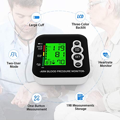 Blood Pressure Monitor, Blood Pressure Machine, Digital Automatic Upper Arm Blood Pressure