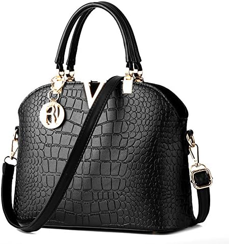 Women Handbag,Women Bag, KINGH Vintage PU Leather Bag Crocodile Pattern Shell Bag 149 Black