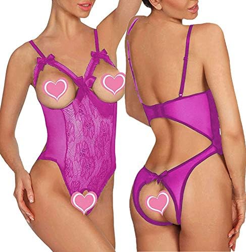 Lingerie for Women Sexy Teddy Lingerie Bodysuit S-3XL (XX-Large (fits Like US X-Large), Purple)