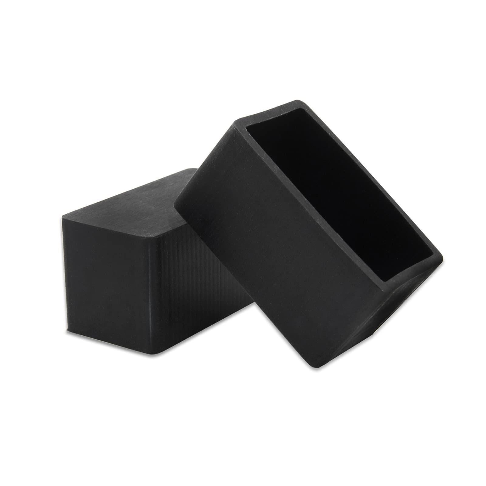Flyshop 8 Pieces 20 x 40mm Silicone Chair Leg Caps Rectangular, Non-Slip, Protective Caps for Chair Legs, Floor Protectors, Noise Reduction, Durable, Black Furniture Feet Gliders