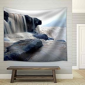 China, The Yellow River Hukou, Waterfalls, Scenic, Fabric Wall Tapestry Home Decor - 51x60 inches