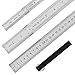 Stainless Steel Ruler, 3 Pcs Double-Scale Metal Ruler with Storage Bag, 6 Inch/15cm, 8 Inch/20cm and 12 Inch/30cm Metric Ruler for School, Office, Architect, Engineers, Craft (Silver)