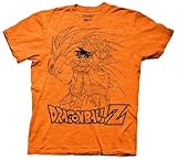 Dragonball Z Goku Collage Outline Adult Orange T-Shirt