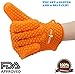 Silicone BBQ Gloves by Touch-Heat, 5 Fingers Oven Mitts Pot Holders with Heat Resistance up to 425°F + Raised Texture Provides Better Grip , Perfect for Cooking, Grilling, Baking, Gardening, Cut Resistant, Easy to Clean, One-Size-Fits All (1 Pair)