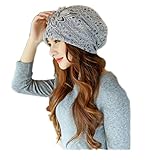 BW Women Lace Flower Head Cap Chemo Beanie Cancer Patients Hat Grey